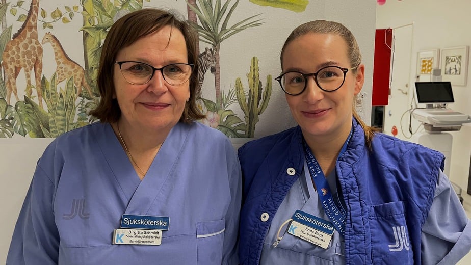 Sjuksköterskorna Birgitta Schmidt och Frida Berg på Barnhjärta