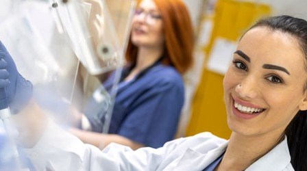 medarbetare på laboratoriet
