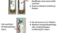 Märk blodflaskorna såhär