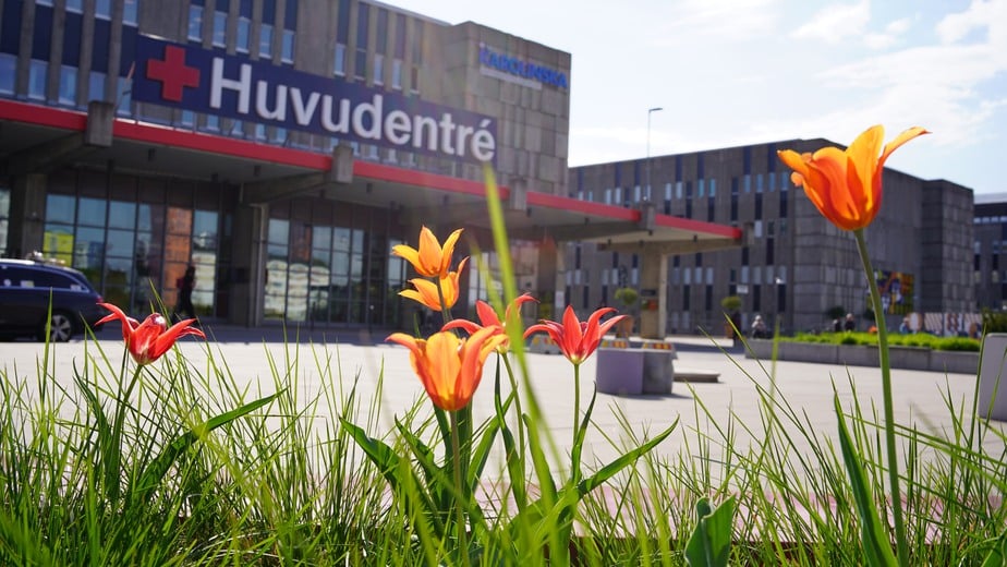 Huvudentrén i Huddinge