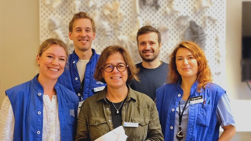 Från bildens vänster; Sara Åhman, Hampus Lundin, Lena Gordon Murkes, Vasileios Tsirkos, Alina Zolotareva