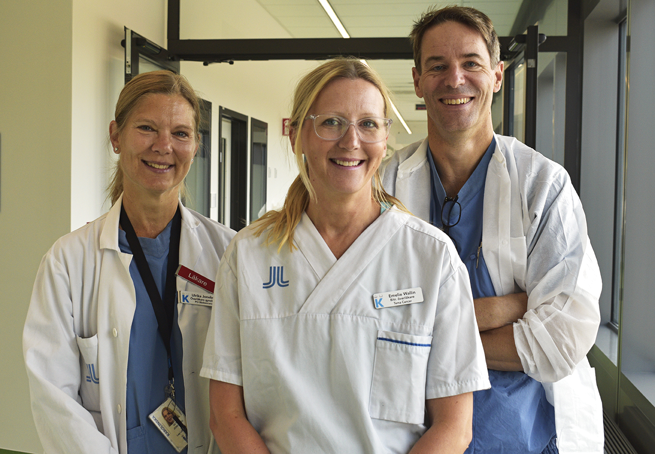 Ulrika Joneborg, Emilie Wallin och Henrik Falconer tar emot patienter med trofoblastsjukdom.