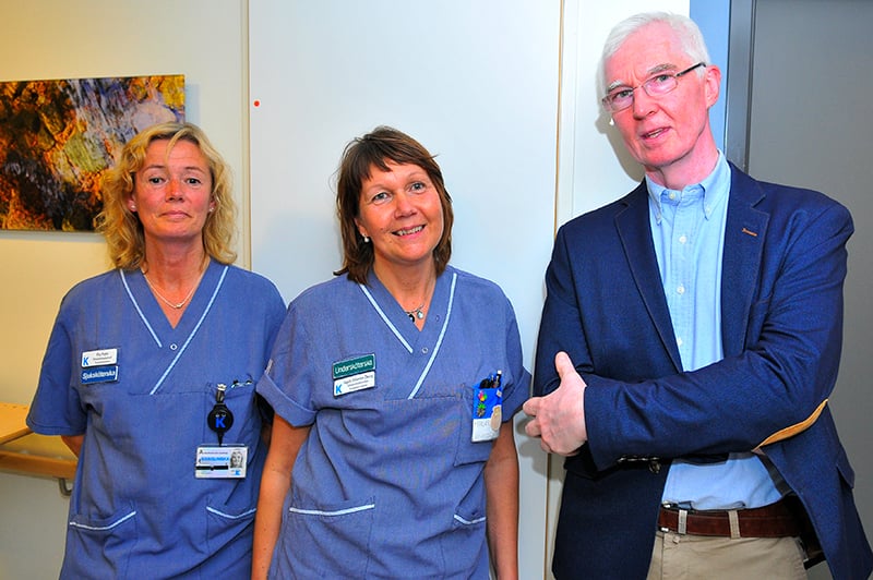 Från vänster Pia Palm, Ingela Dillström-Öberg och John Sandberg som deltog under Prins Daniels njurtransplantation.  