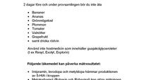 Patientanvisningar 13.Dietrestriktioner för 5-HIA