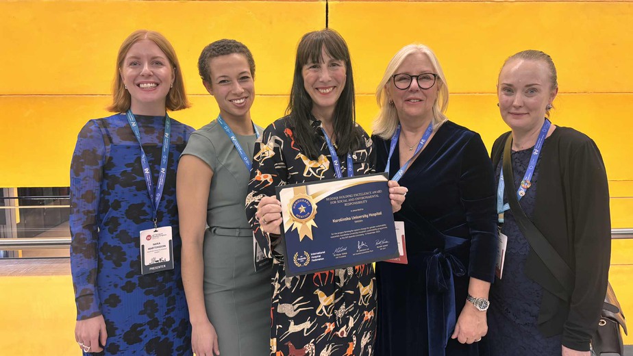 Gruppbild vinnarna från hållbarhet Karolinska