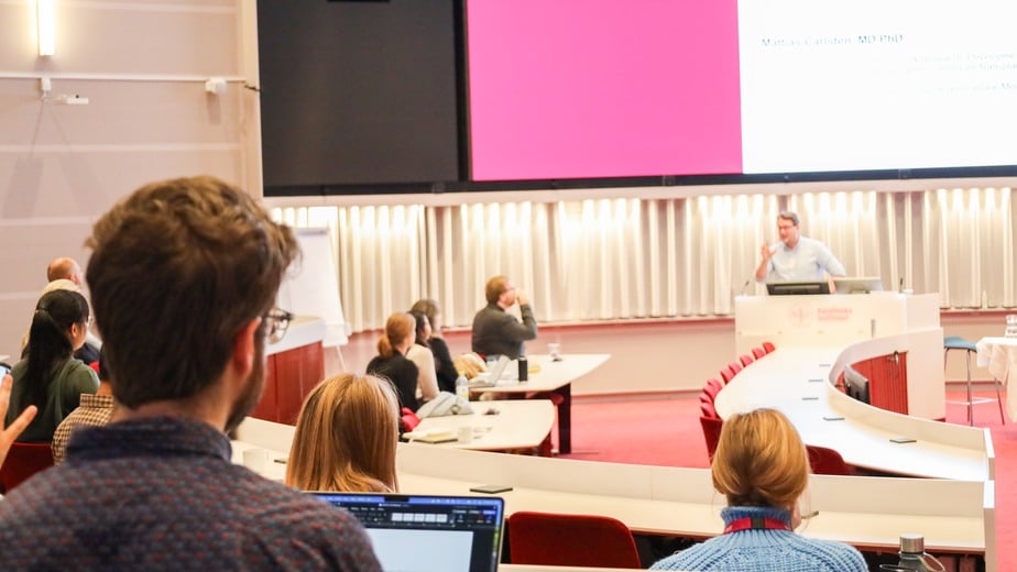 Åhörare under föreläsning på Collaboration in Science
